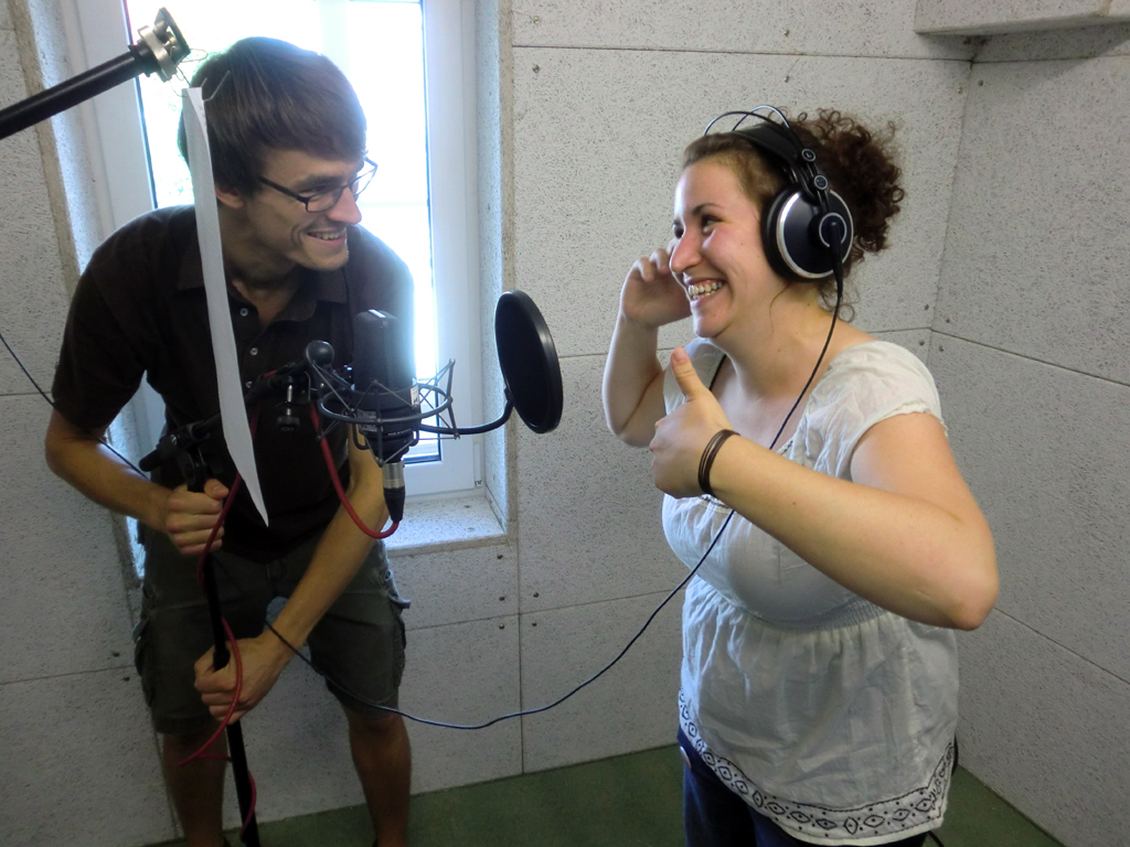 Setting up for a recording